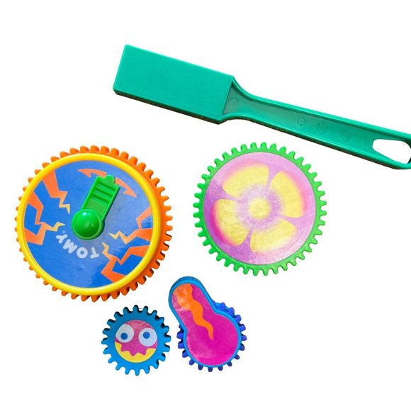 Vtg Tomy Gearation STEM Stimulation Magnetic Gear Sensory Autism Toy Lot  5pc Fr - Picture 1 of 2